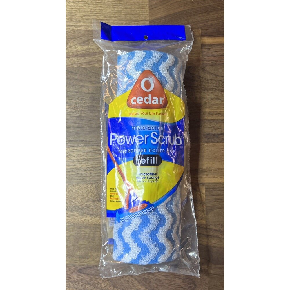 O-Cedar Power Scrub Microfiber Wave Sponge Roller Mop Refill NEW